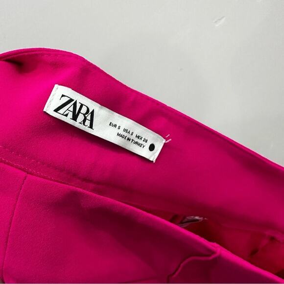 Zara Set Pink Tuxedo Collar Tie Waist Blazer and Flowy Pants. Blogger Fav - Picture 14 of 16